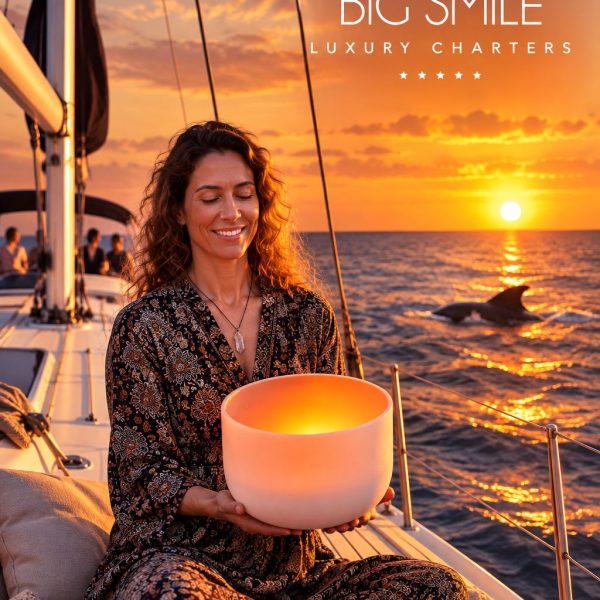 Despedida al sol con cuencos de cuarzo y ver ballenas con big smile charters