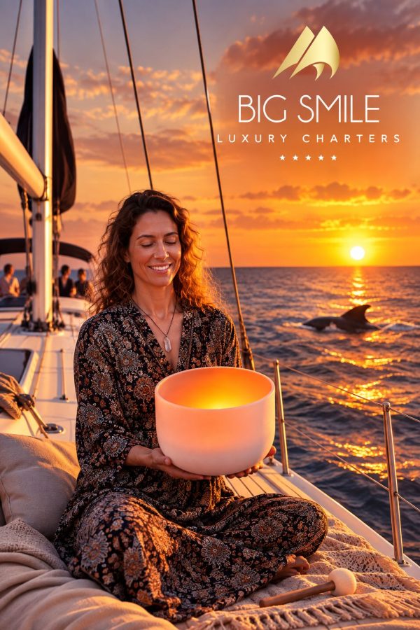 Despedida al sol con cuencos de cuarzo y ver ballenas con big smile charters